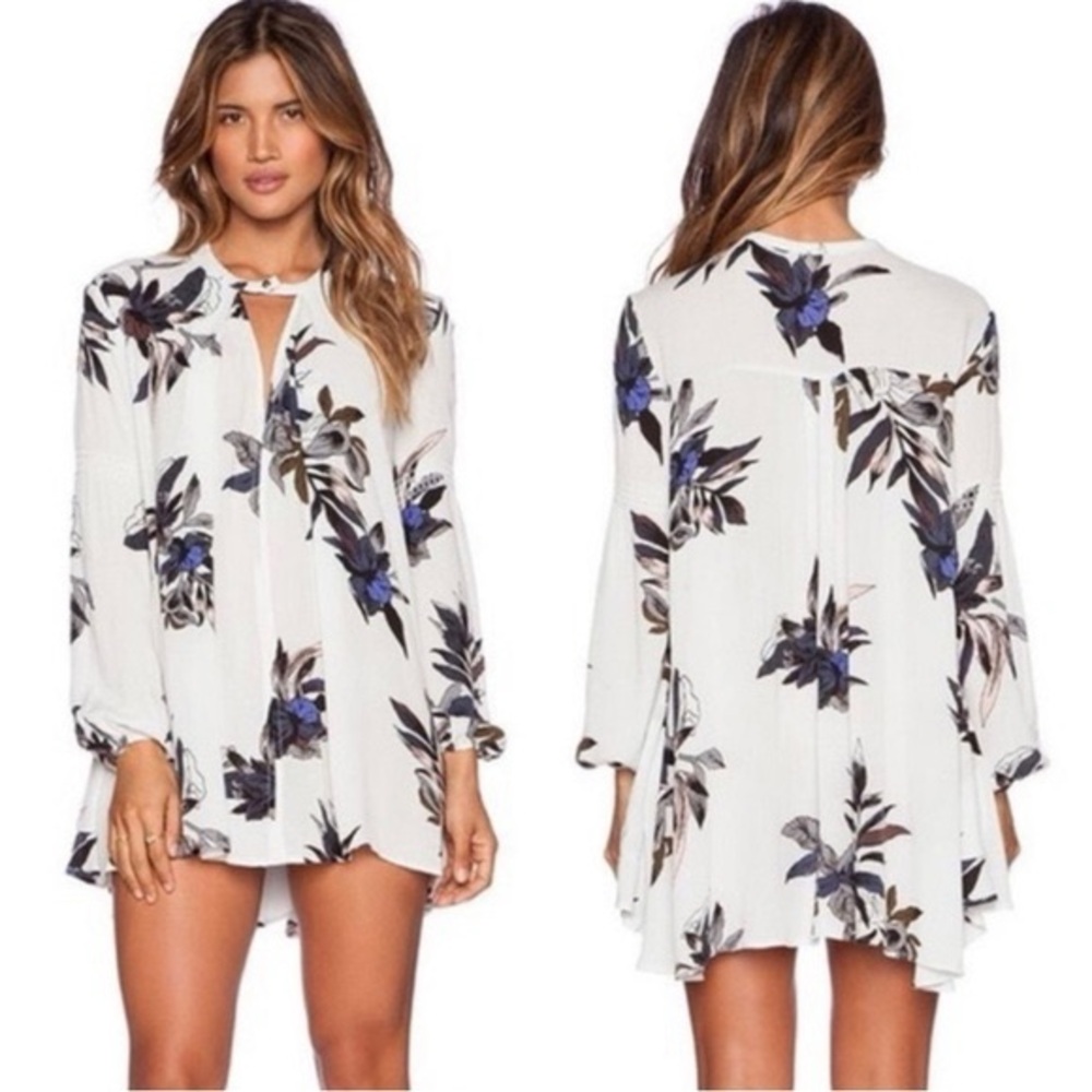 Free People Tree Swing Tunic / Mini Dress in Light Stone